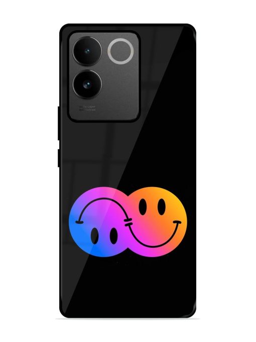 Gradient Smile Art Glossy Metal TPU Phone Cover for Iqoo Z7 Pro (5G)