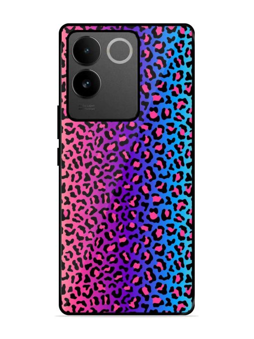 Colorful Leopard Seamless Glossy Metal Phone Cover for Iqoo Z7 Pro (5G) Zapvi