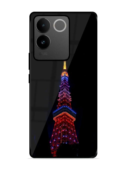 Eiffel Tower Night View Glossy Metal Phone Cover for Iqoo Z7 Pro (5G) Zapvi