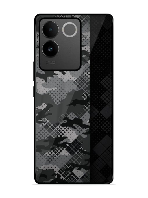 Dark Camouflage Glossy Metal Phone Cover for Iqoo Z7 Pro (5G)