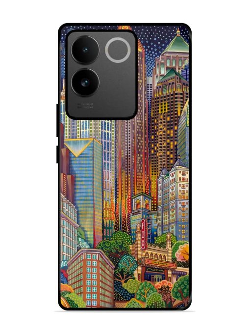 Cityscapes Art Glossy Metal Phone Cover for Iqoo Z7 Pro (5G)