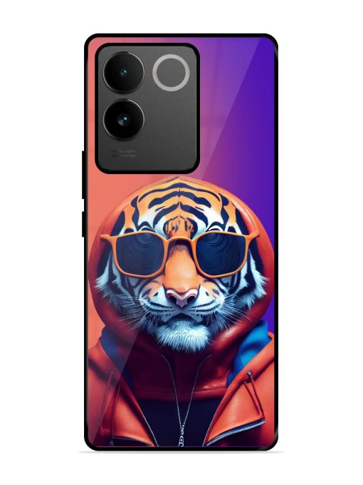 Tiger Animation Glossy Metal Phone Cover for Iqoo Z7 Pro (5G) Zapvi