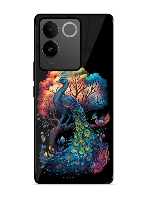 Peacock Tree Art Glossy Metal Phone Cover for Iqoo Z7 Pro (5G) Zapvi