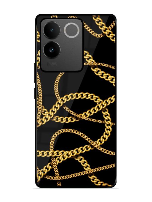 Decorative Golde Chain Glossy Metal Phone Cover for Iqoo Z7 Pro (5G)