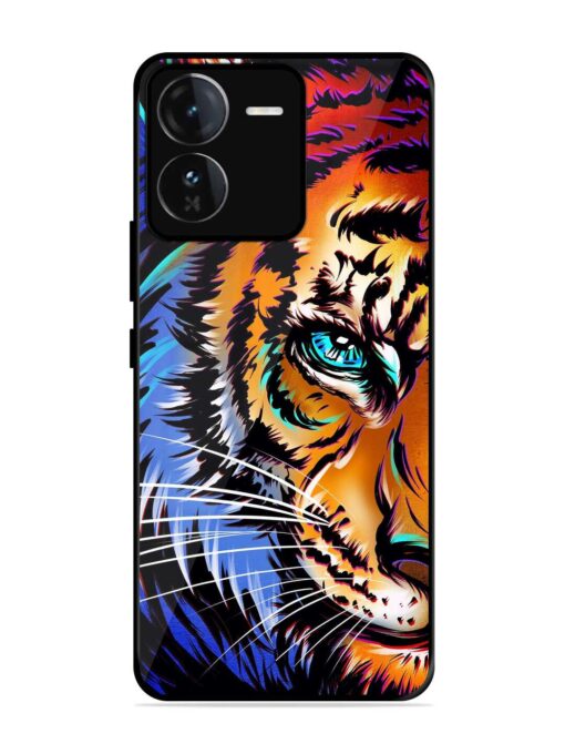 Colorful Lion Art Glossy Metal Phone Cover for Iqoo Z9 (5G) Zapvi