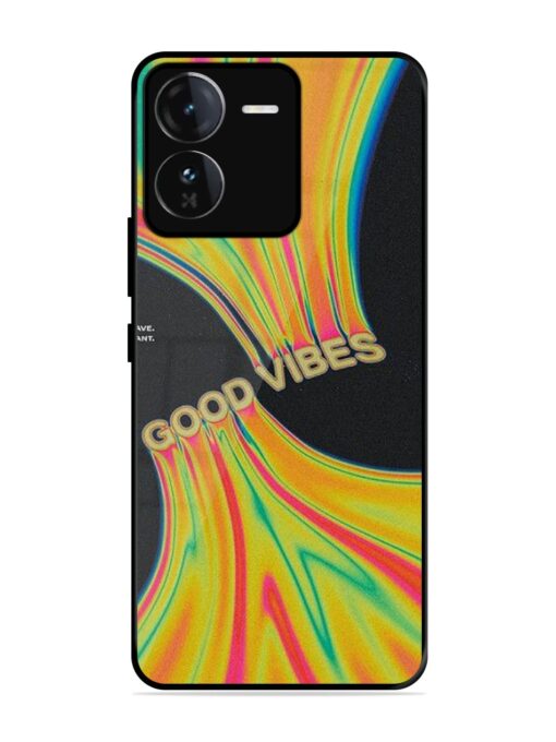 Good Vibes Glossy Metal Phone Cover for Iqoo Z9 (5G) Zapvi