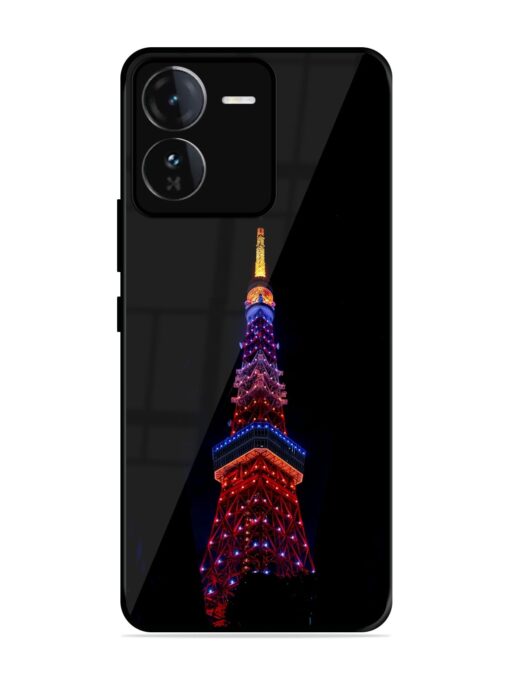 Eiffel Tower Night View Glossy Metal Phone Cover for Iqoo Z9 (5G) Zapvi