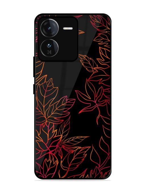 Red Floral Pattern Glossy Metal Phone Cover for Iqoo Z9 (5G)