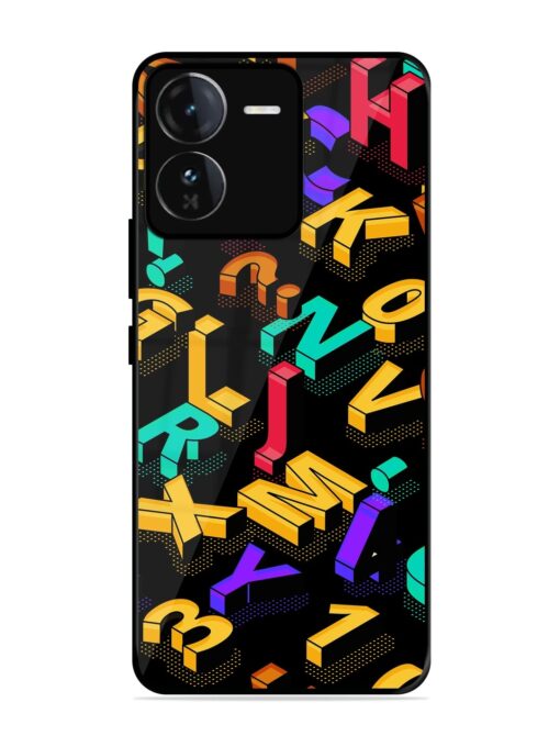 Seamless Pattern With Letters Glossy Metal Phone Cover for Iqoo Z9 (5G) Zapvi