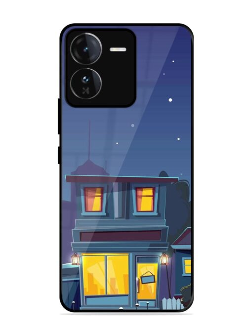 Vector Night House Glossy Metal Phone Cover for Iqoo Z9 (5G) Zapvi