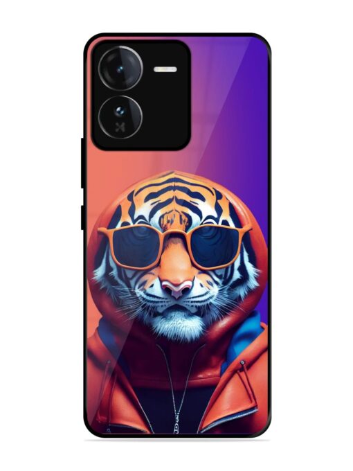 Tiger Animation Glossy Metal Phone Cover for Iqoo Z9 (5G)