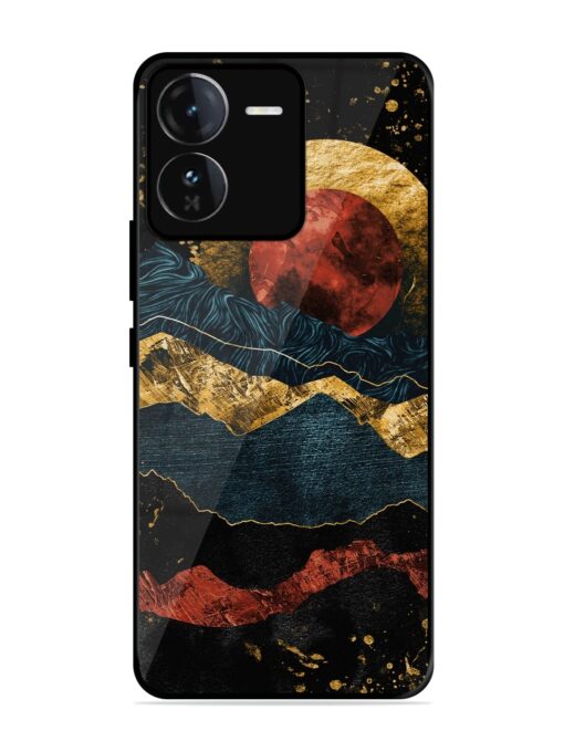 Gold Painting View Glossy Metal Phone Cover for Iqoo Z9 (5G) Zapvi