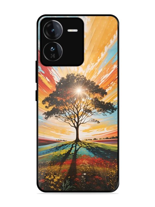 Abstract Tree Colorful Art Glossy Metal Phone Cover for Iqoo Z9 (5G) Zapvi