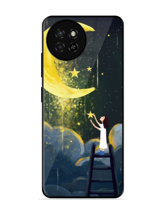 Moonlight Healing Night Illustration Glossy Metal TPU Phone Cover for Itel S23 Zapvi