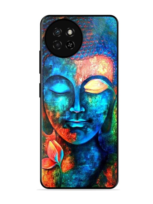 Buddha Painting Glossy Metal Phone Cover for Itel S23 Zapvi