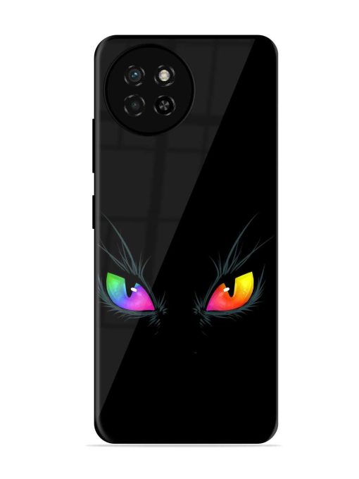 Cat Eyes Glossy Metal Phone Cover for Itel S23 Zapvi