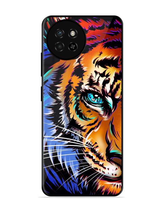 Colorful Lion Art Glossy Metal Phone Cover for Itel S23 Zapvi