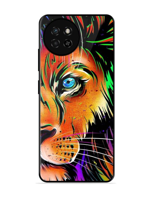 Colorful Lion Design Glossy Metal TPU Phone Cover for Itel S23