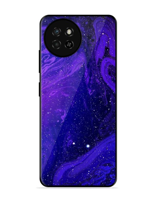 Galaxy Acrylic Abstract Art Glossy Metal Phone Cover for Itel S23 Zapvi