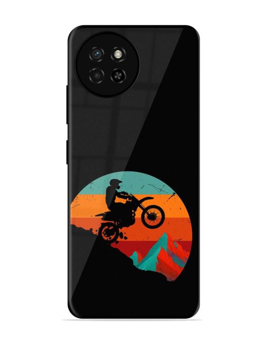 Mountain Bike Glossy Metal Phone Cover for Itel S23 Zapvi