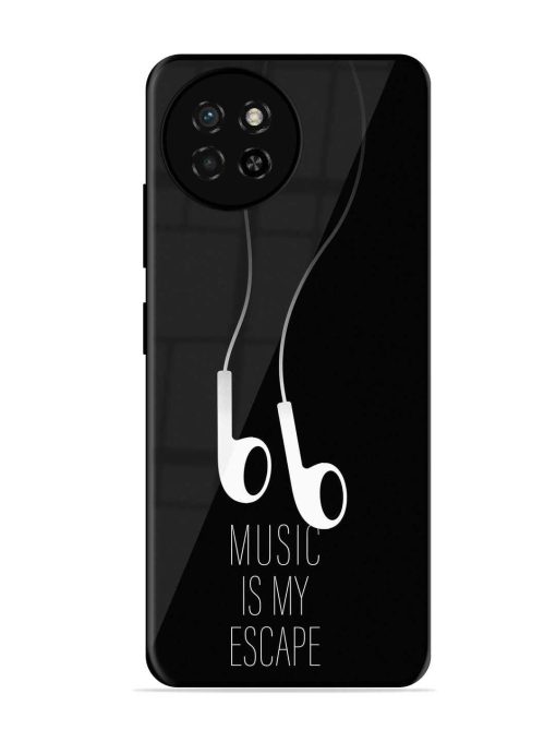 Music Is My Escape Glossy Metal Phone Cover for Itel S23 Zapvi