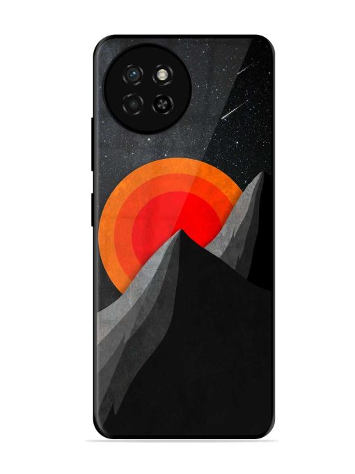 Black Mountain Glossy Metal Phone Cover for Itel S23 Zapvi