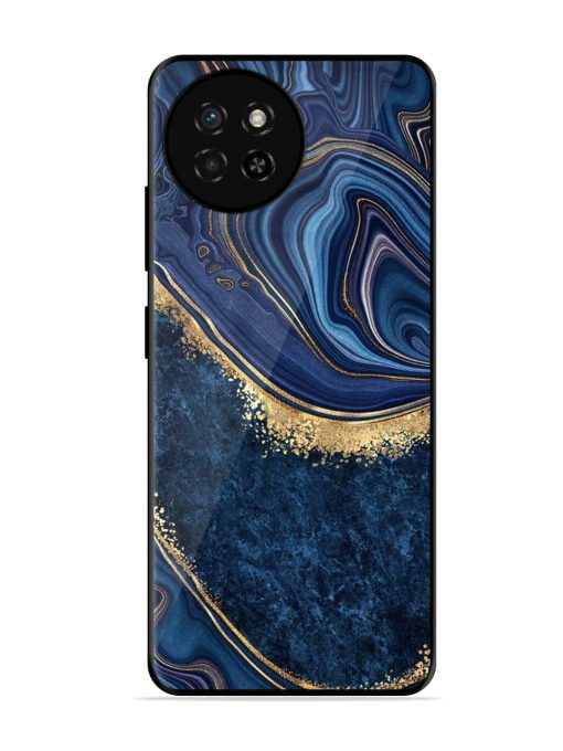 Abstract Background Blue Glossy Metal TPU Phone Cover for Itel S23 Zapvi