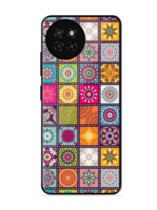 Seamless Pattern Vintage Glossy Metal Phone Cover for Itel S23 Zapvi