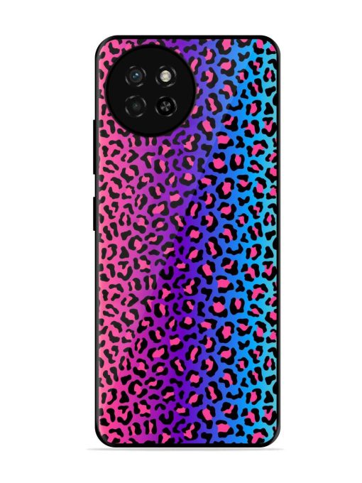 Colorful Leopard Seamless Glossy Metal Phone Cover for Itel S23 Zapvi