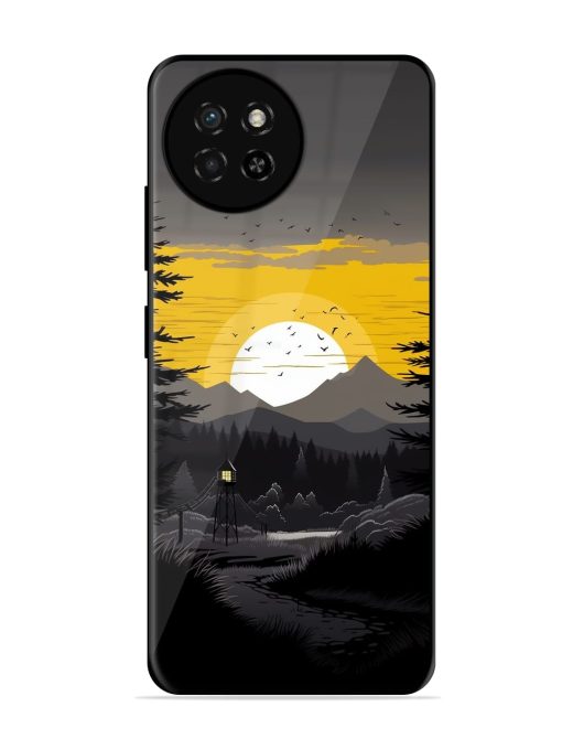 Sunset Vector Glossy Metal Phone Cover for Itel S23 Zapvi