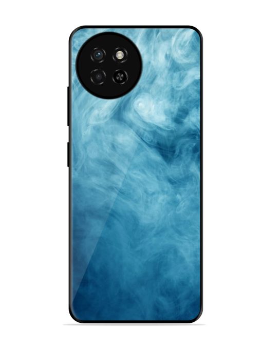 Blue Smoke Art Glossy Metal Phone Cover for Itel S23