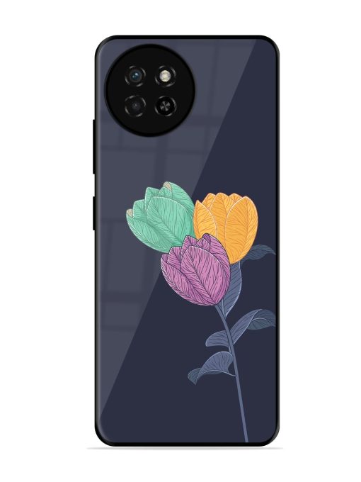 Flower Vector Glossy Metal Phone Cover for Itel S23 Zapvi