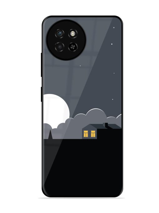 Full Moon Vector Art Glossy Metal Phone Cover for Itel S23 Zapvi