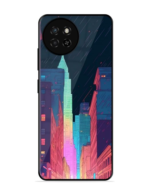 Minimal City Art Glossy Metal Phone Cover for Itel S23