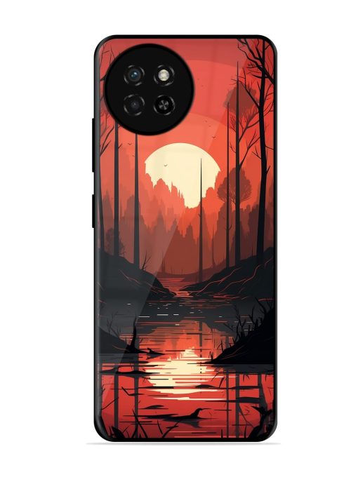 Natural Landscape Glossy Metal Phone Cover for Itel S23 Zapvi