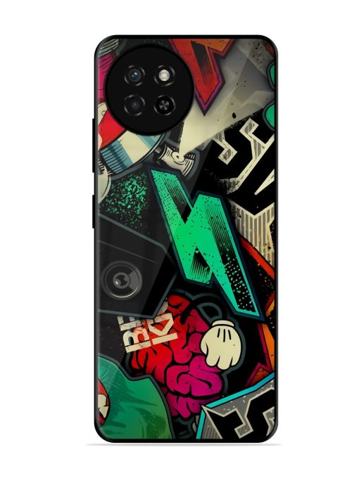 Graffiti Art Glossy Metal Phone Cover for Itel S23