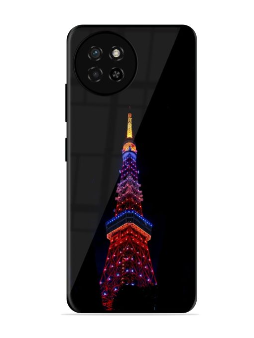 Eiffel Tower Night View Glossy Metal Phone Cover for Itel S23 Zapvi