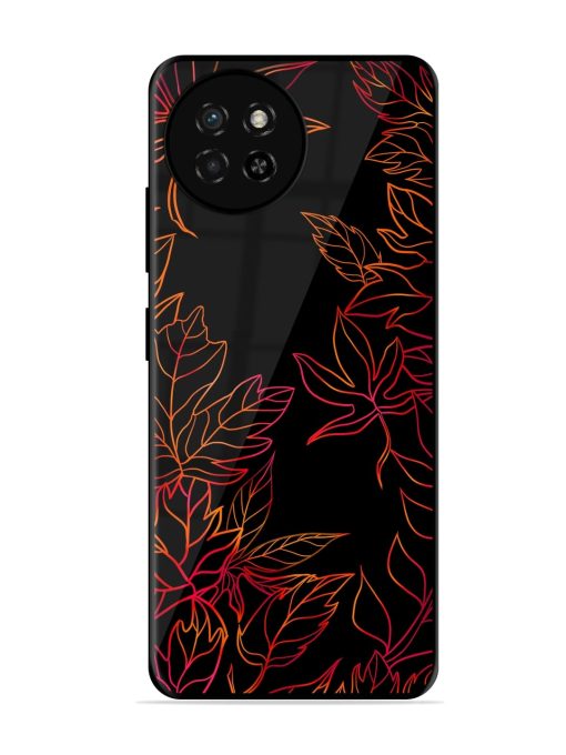 Red Floral Pattern Glossy Metal Phone Cover for Itel S23