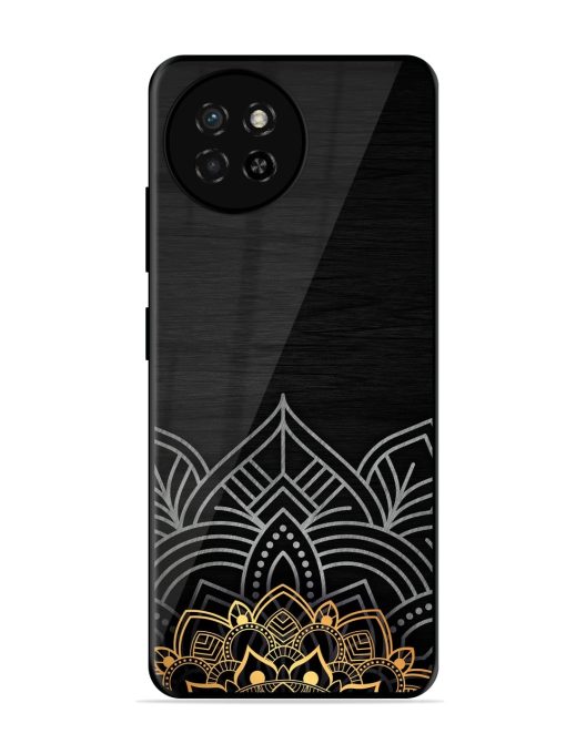 Decorative Golden Pattern Glossy Metal Phone Cover for Itel S23 Zapvi