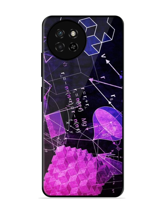 Math Physics Formula Art Glossy Metal Phone Cover for Itel S23 Zapvi