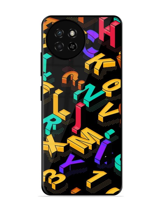 Seamless Pattern With Letters Glossy Metal Phone Cover for Itel S23 Zapvi