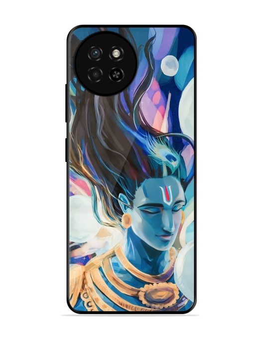 Bhagwan Sri Krishna Glossy Metal Phone Cover for Itel S23 Zapvi