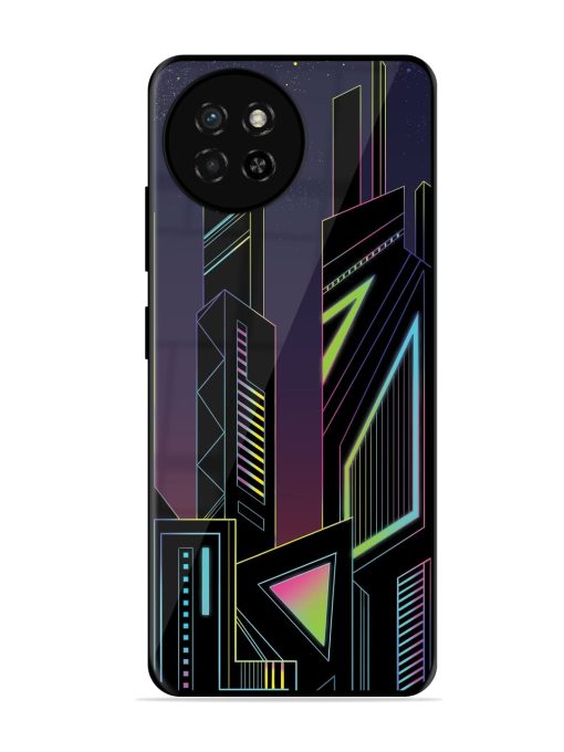 Neon Dreamscape Glossy Metal Phone Cover for Itel S23