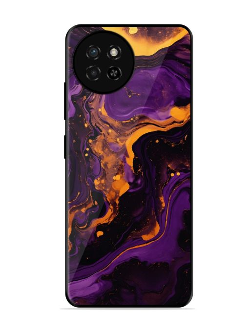 Painting Of A Purple Glossy Metal Phone Cover for Itel S23 Zapvi