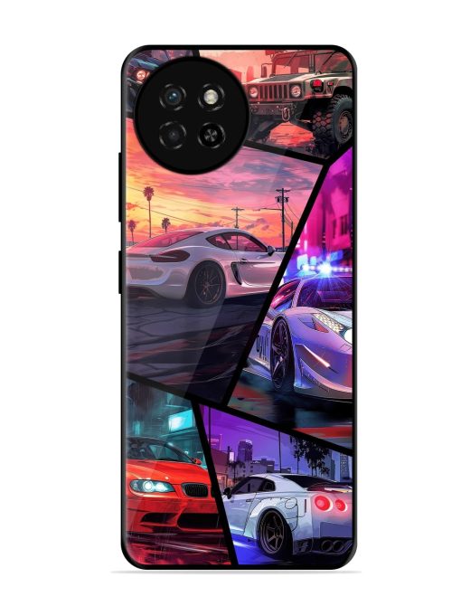 Ride In Pixels Glossy Metal Phone Cover for Itel S23 Zapvi