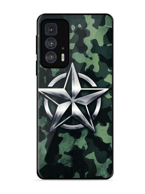 Indian Army Star Design Glossy Metal Phone Cover for Motorola Edge 20 Pro Zapvi