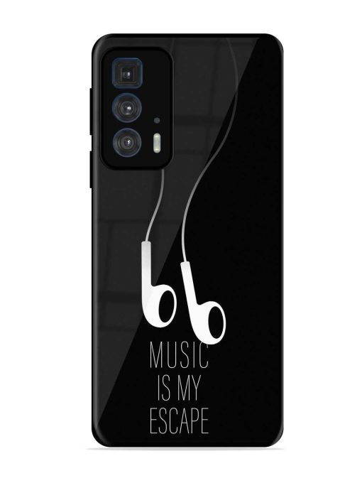 Music Is My Escape Glossy Metal Phone Cover for Motorola Edge 20 Pro Zapvi