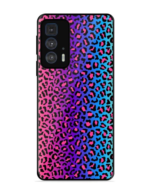 Colorful Leopard Seamless Glossy Metal Phone Cover for Motorola Edge 20 Pro Zapvi