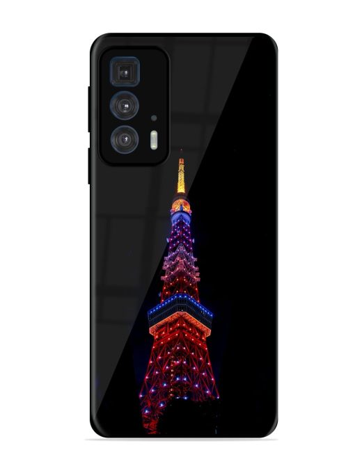 Eiffel Tower Night View Glossy Metal Phone Cover for Motorola Edge 20 Pro Zapvi