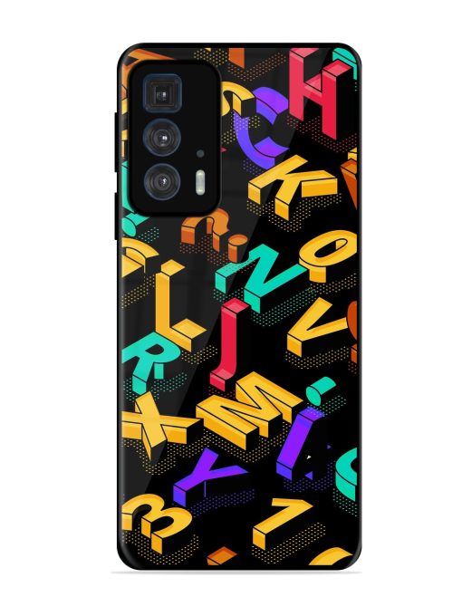 Seamless Pattern With Letters Glossy Metal Phone Cover for Motorola Edge 20 Pro Zapvi